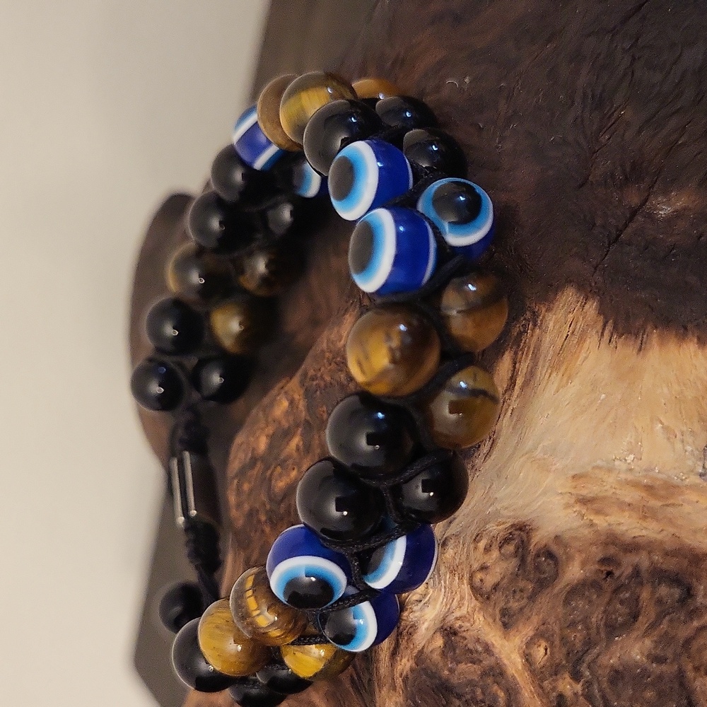 Gemstone Double Row Bead Ajustsable Bracelet